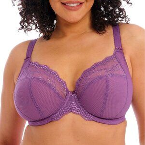 NWOT Elomi Charley Pansy Stretch Plunge Bra Sz 34L Purple Unlined Underwired